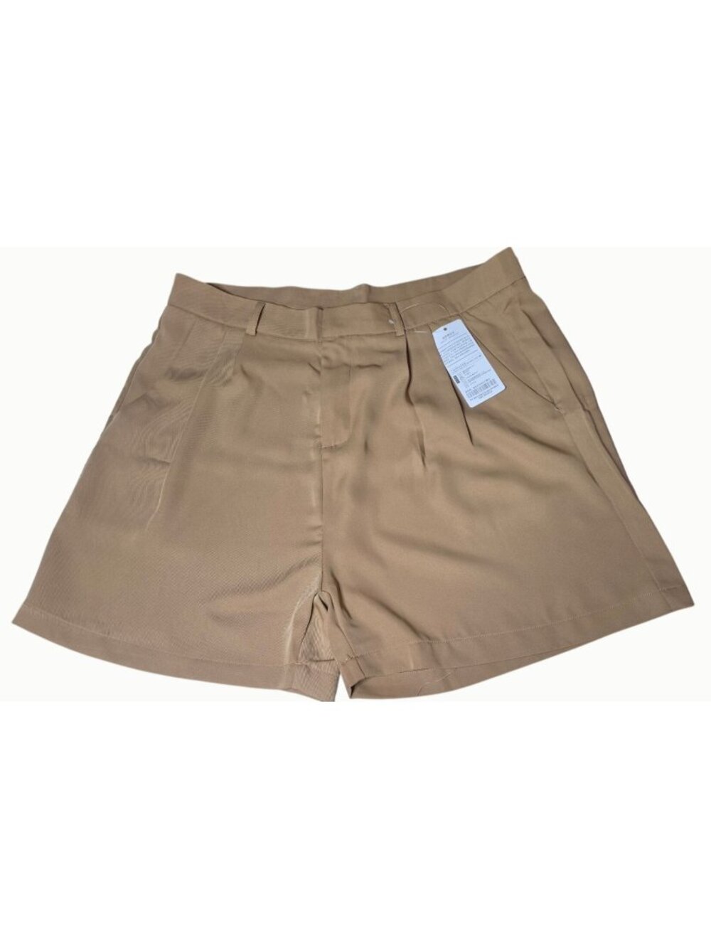 Unbranded Women's Size 16 Khaki Pleated Tailored Shorts High Rise NWT
